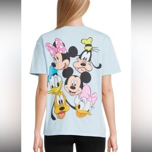 Disney Light Blue Tee with Iconic Characters
